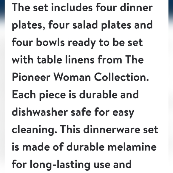 ❤️ New Pioneer Woman Juliette Teal Melamine 12-Piece Dinnerware Set - Picture 2 of 6